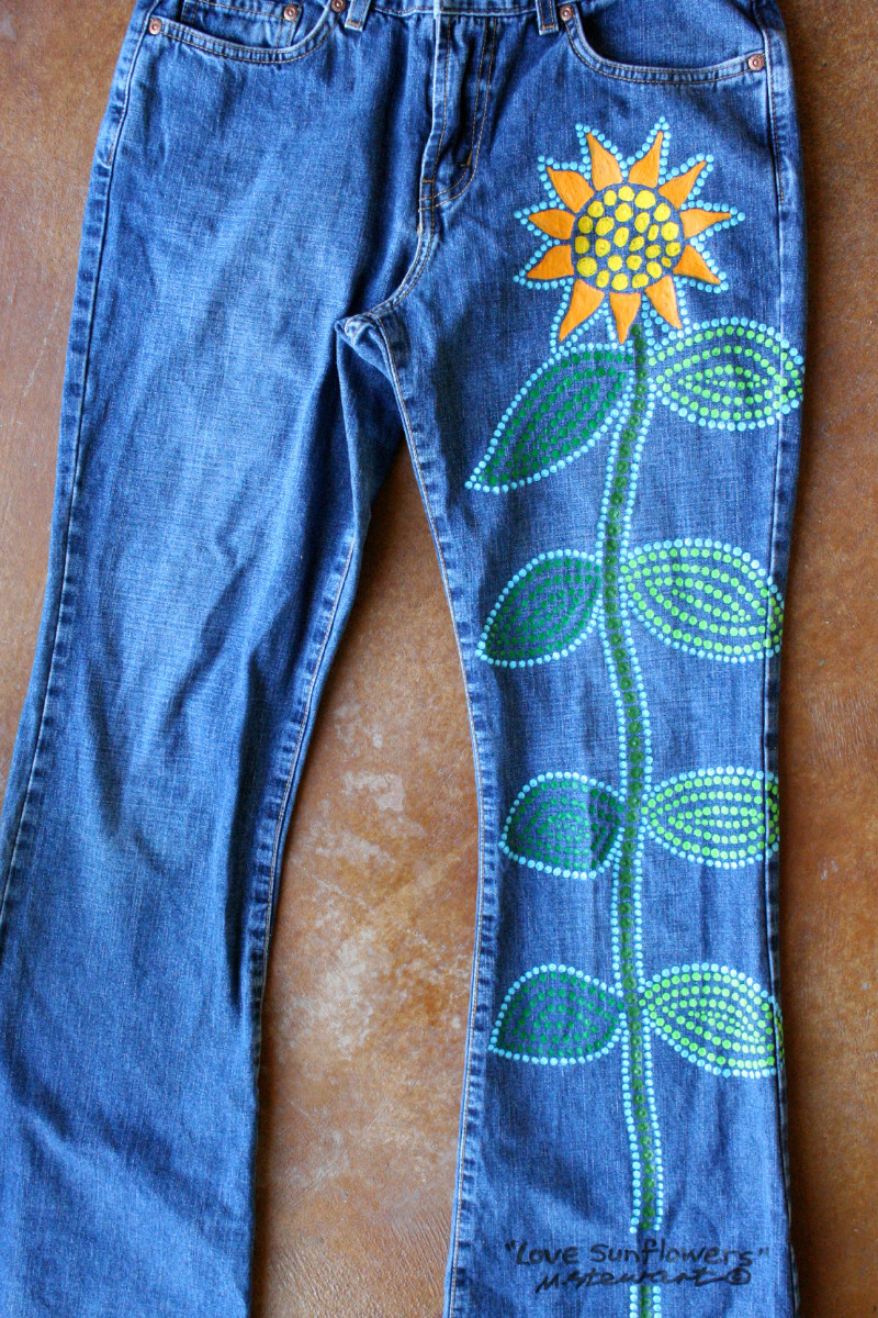 SUNFLOWER HAND-PAINTED JEANS